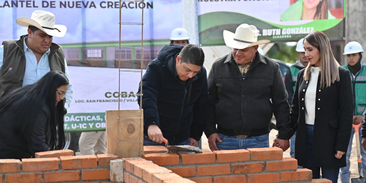 Ricardo Gallardo inicia construcción de Cobach en Villa de Arriaga