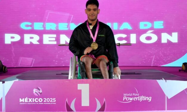 PARA ATLETA POTOSINO LOGRA MEDALLA DE ORO EN ABIERTO MEXICANO DE PARA POWERLIFTING