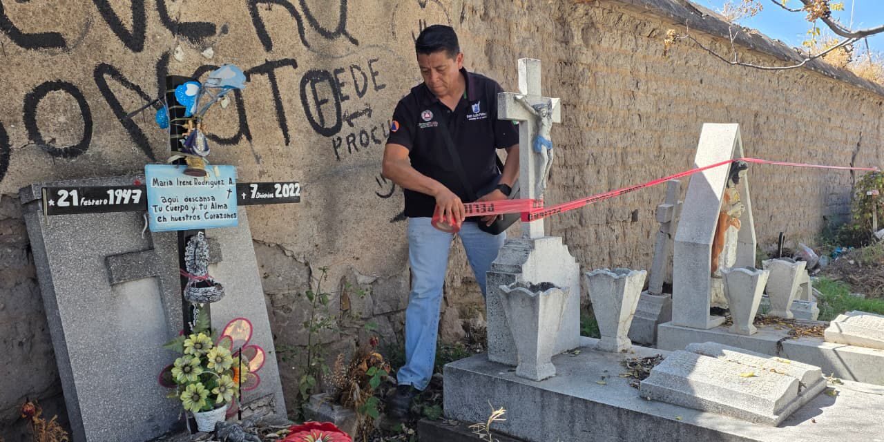 Protección Civil Municipal realiza supervisión previa al 2 de noviembre en el panteón de “El Saucito”
