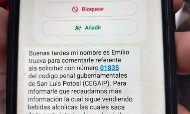 Gobierno Municipal alerta sobre mensajes de extorsión a comerciantes en San Luis Potosí