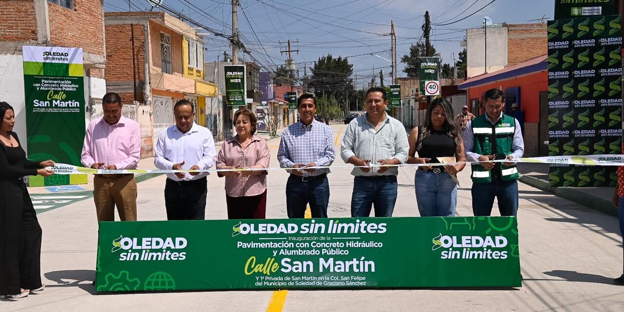 GOBIERNO DE SOLEDAD INAUGURA PAVIMENTACION EN COLONIA SAN FELIPE PARA 5 MIL BENEFICIARIOS