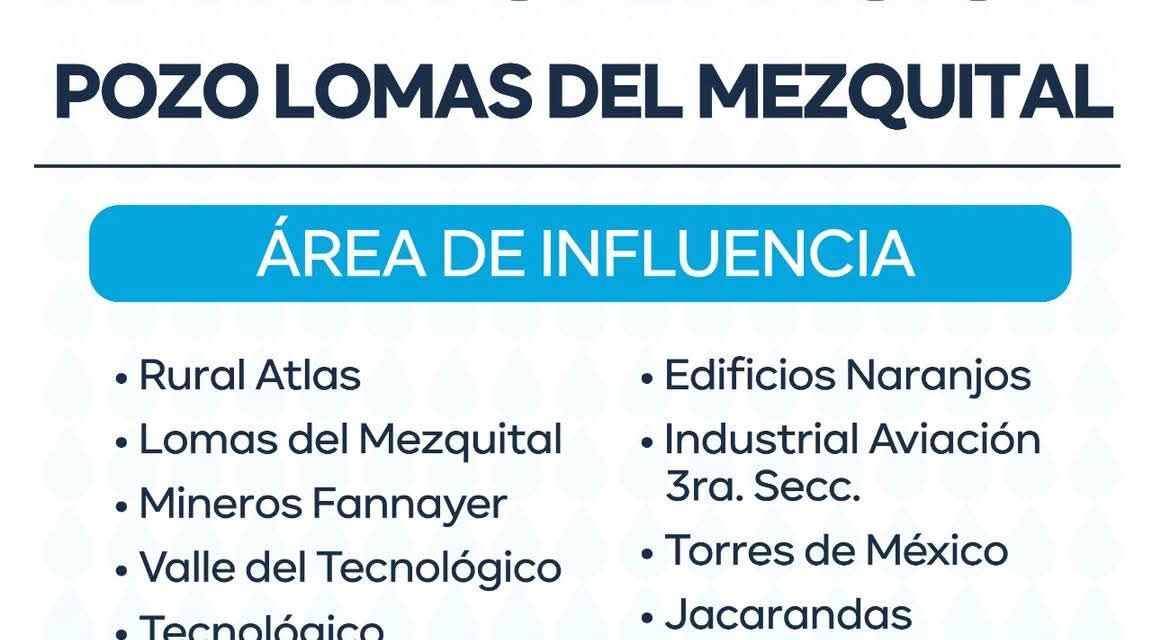 Interapas reactiva pozo Lomas del Mezquital al norte de la ciudad