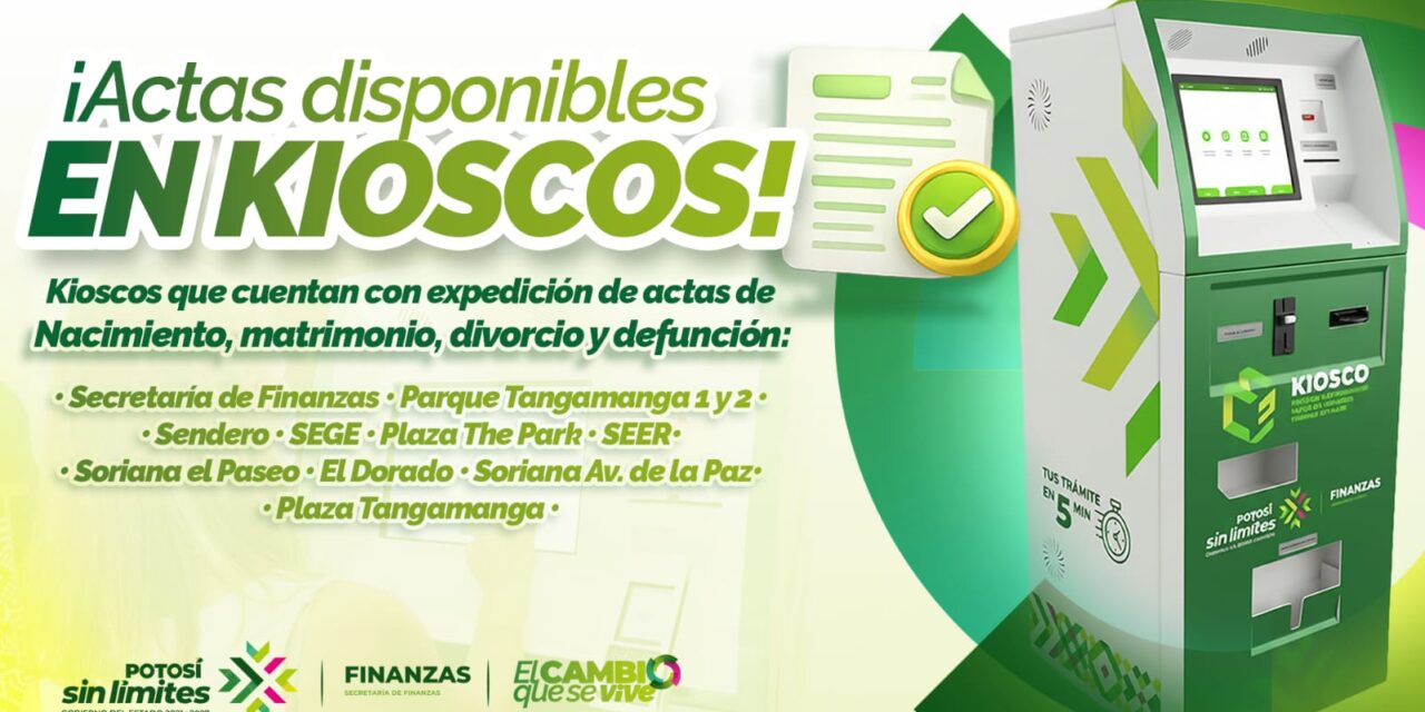 SECRETARÍA DE FINANZAS FACILITA ACTAS CIVILES EN KIOSCOS ELECTRÓNICOS